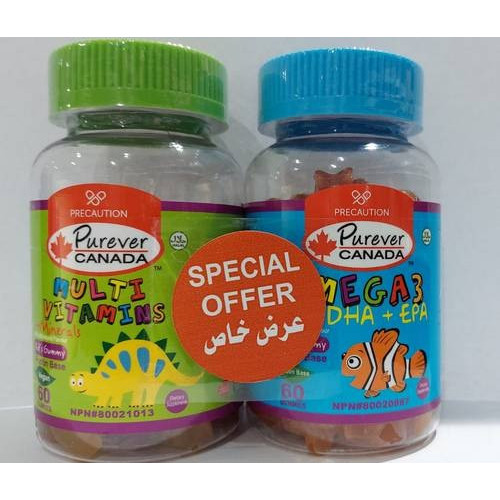 Purever Omega 3 + Omega 3 Gummies Kids 60 Pieces