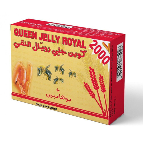 Queen Royal Jelly 2000 mg + Yohimbine 30 Capsules