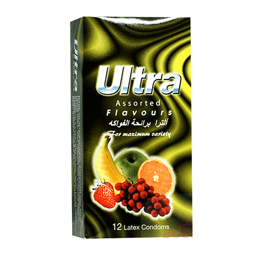 Ultra Assorted Flavours Condoms Fruity 12 latex Pieces
