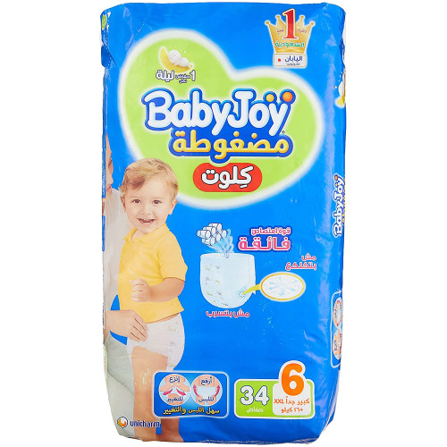 Baby Joy Diapers Culotte Jumbo Xxl Size 6-30 Plus 4 Pieces