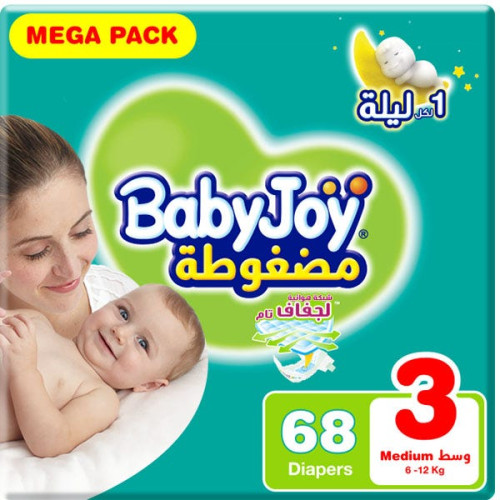 Baby Joy Size (3) Mega Pack - 68 Diapers