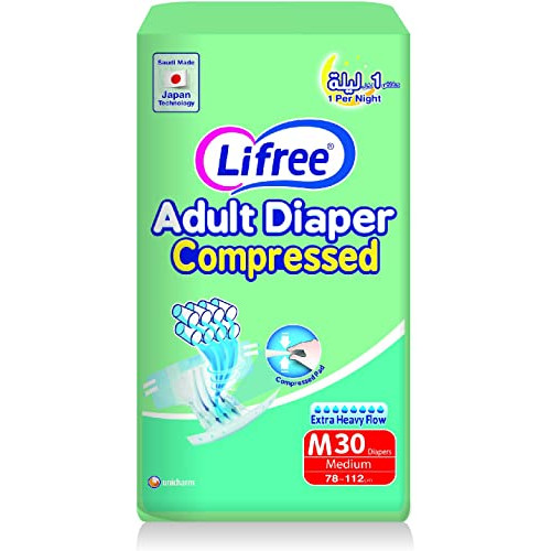 Lifree Size M Adult Diapers - 30 Diapers