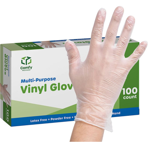 Vinyl gloves without powder Large